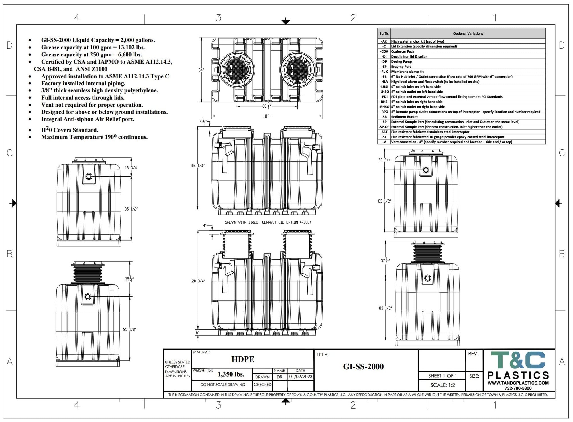 GISS2000 Grease Interceptor